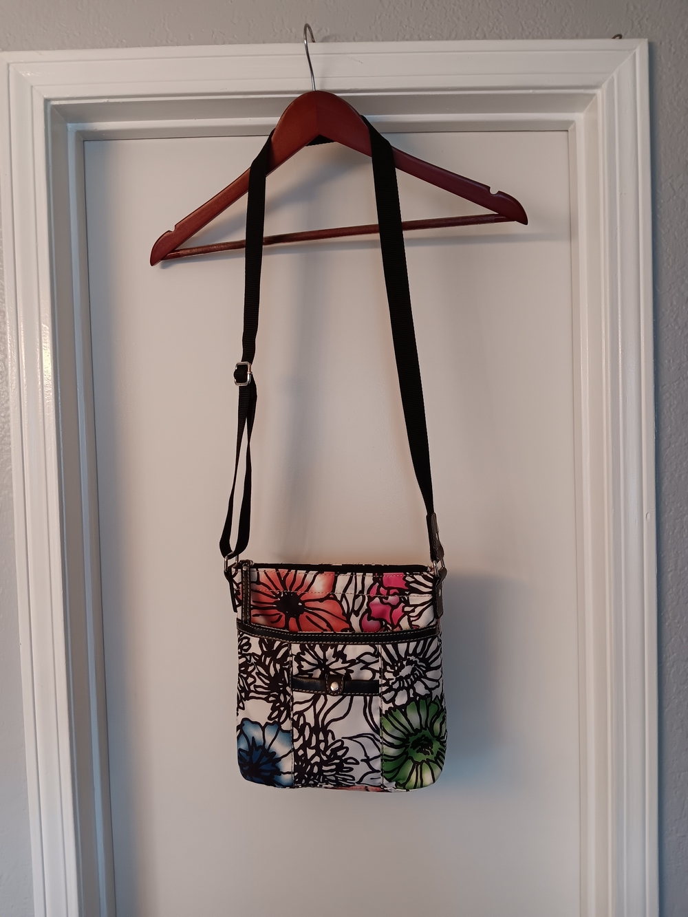 Nine West Multicolor Floral Crossbody with Black Strap